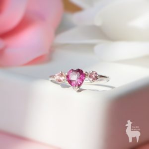 Anillo Pink Love en Plata 950 con Topacio Rosa y Turmalinas