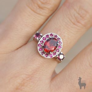 Anillo Real Love en Plata 950 con Granate, Rubies & Turmalinas