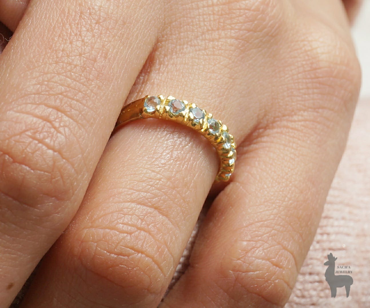Anillo Sky Queen en Oro 18K con Topacios Blue Sky - Imagen 2