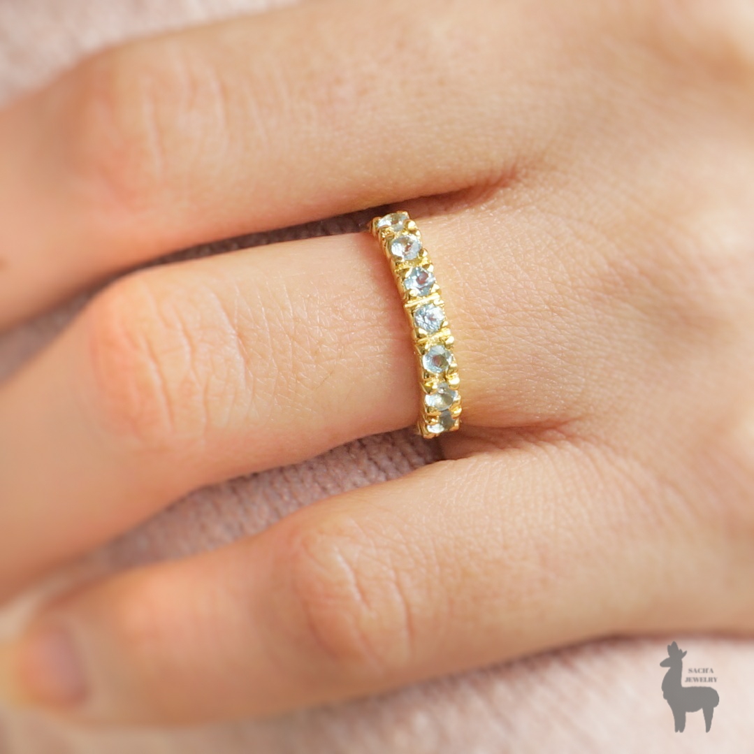 Anillo Sky Queen en Oro 18K con Topacios Blue Sky - Imagen 3