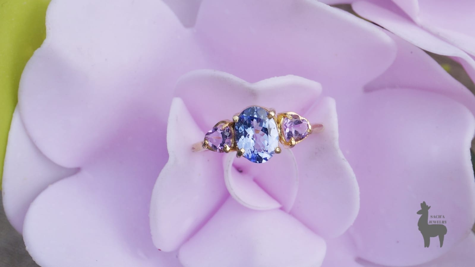 Anillo Love in Purple en Plata 950 con Tanzanita & Amatistas - Imagen 2