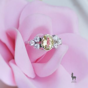 Anillo Sunshine en Plata 950 con Topacio Amarillo & Topacios Blancos