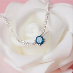 Collar Blue Eye de Plata 950 con Topacio London blue